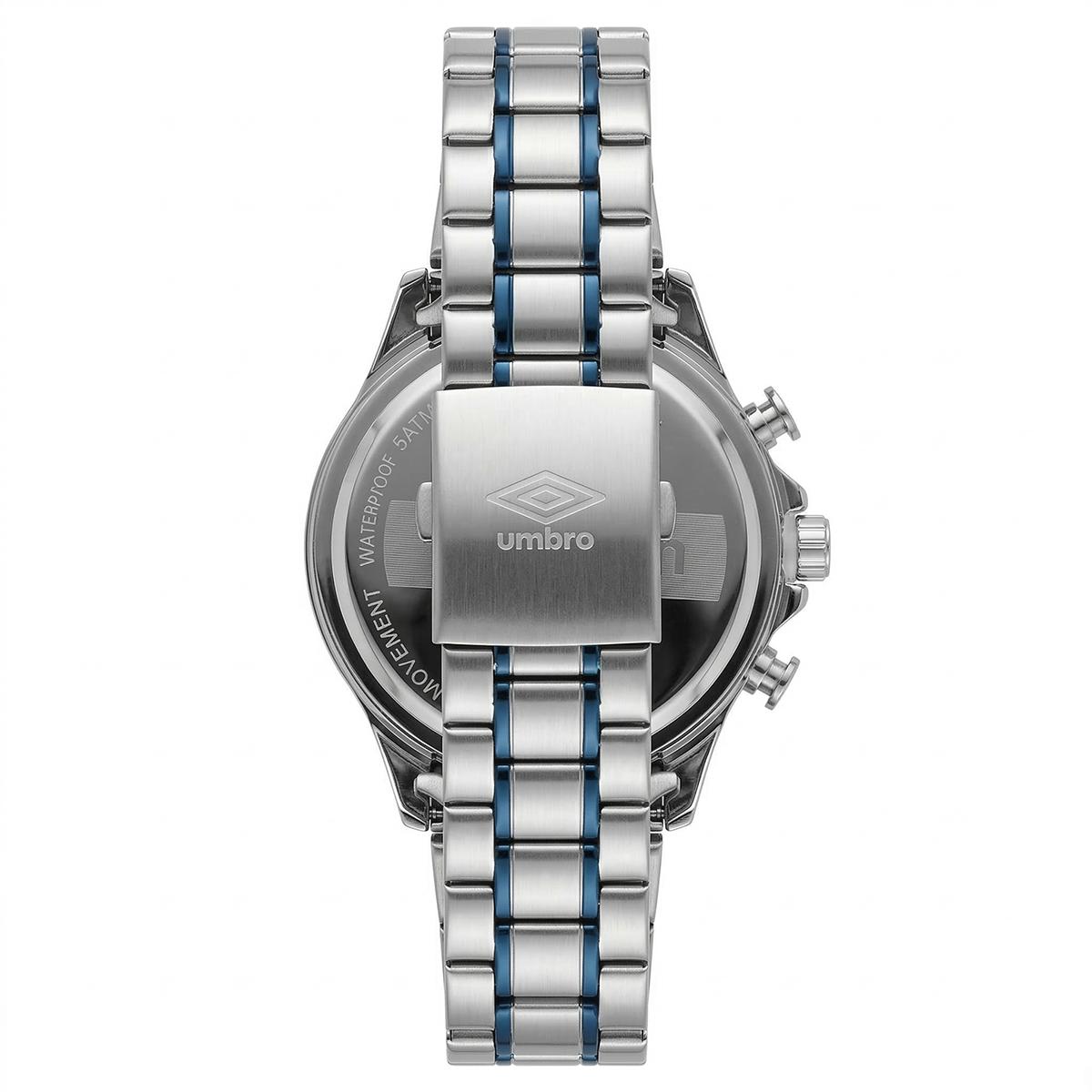 Reloj Análogo Hombre Umbro Plus Plateado/Azul UMBP-1500-127