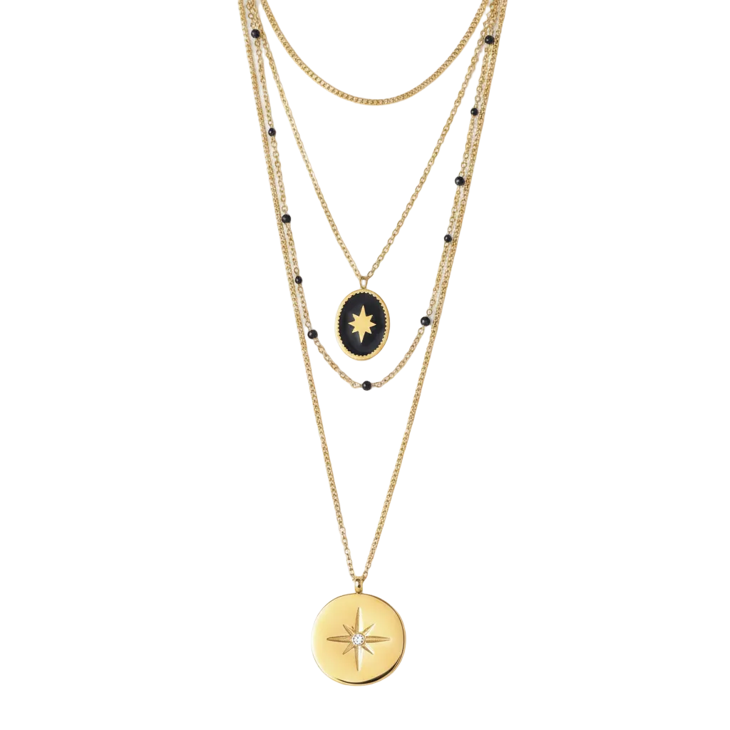 Collar Doble 19V69 Italia Dorado Mujer STNE580