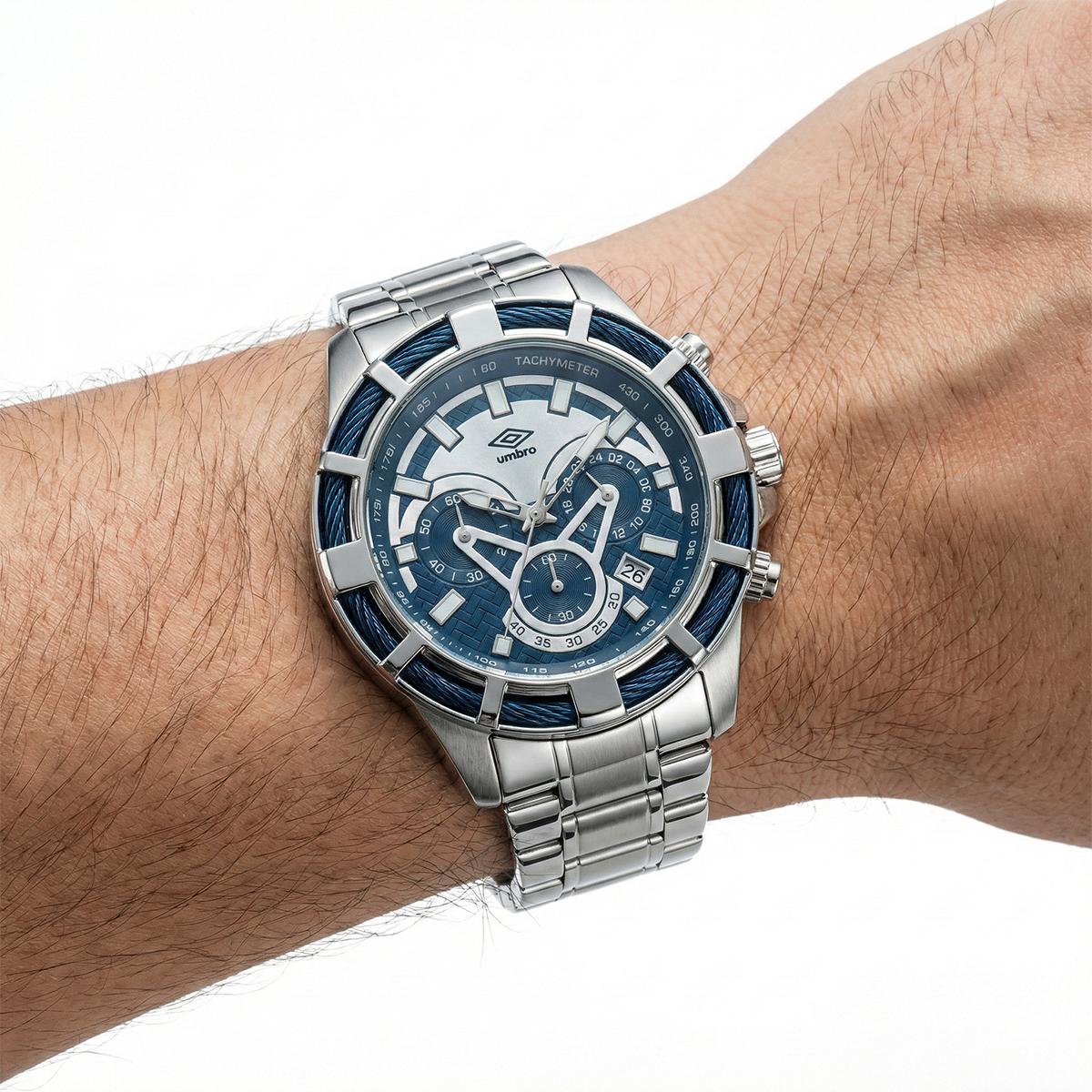 Reloj Análogo Hombre Umbro Plus Plateado UMBP-1500-69