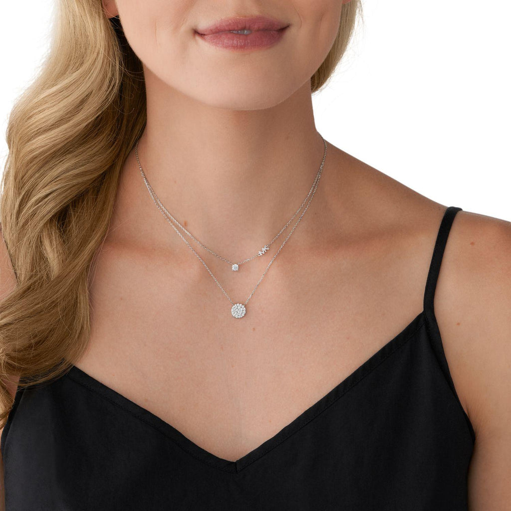Collar Doble Michael Kors Plateado Mujer