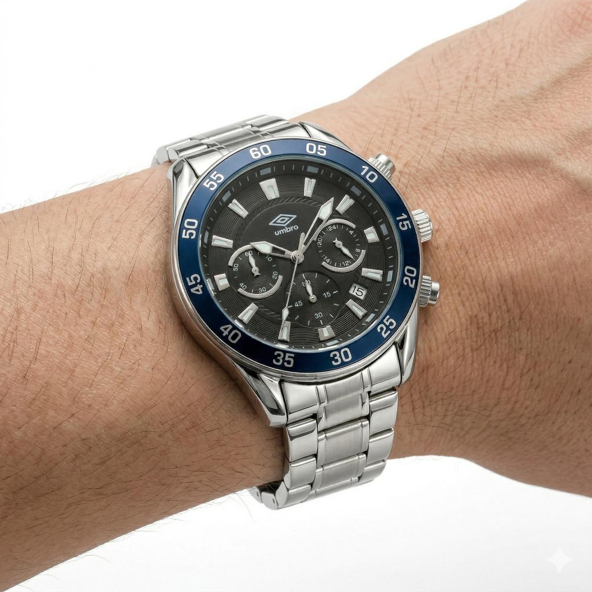 Reloj Análogo Hombre Umbro Plus Plateado UMBP-1500-182