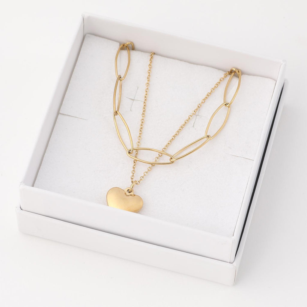 Collar Doble 19V69 Italia Dorado Mujer STNE206