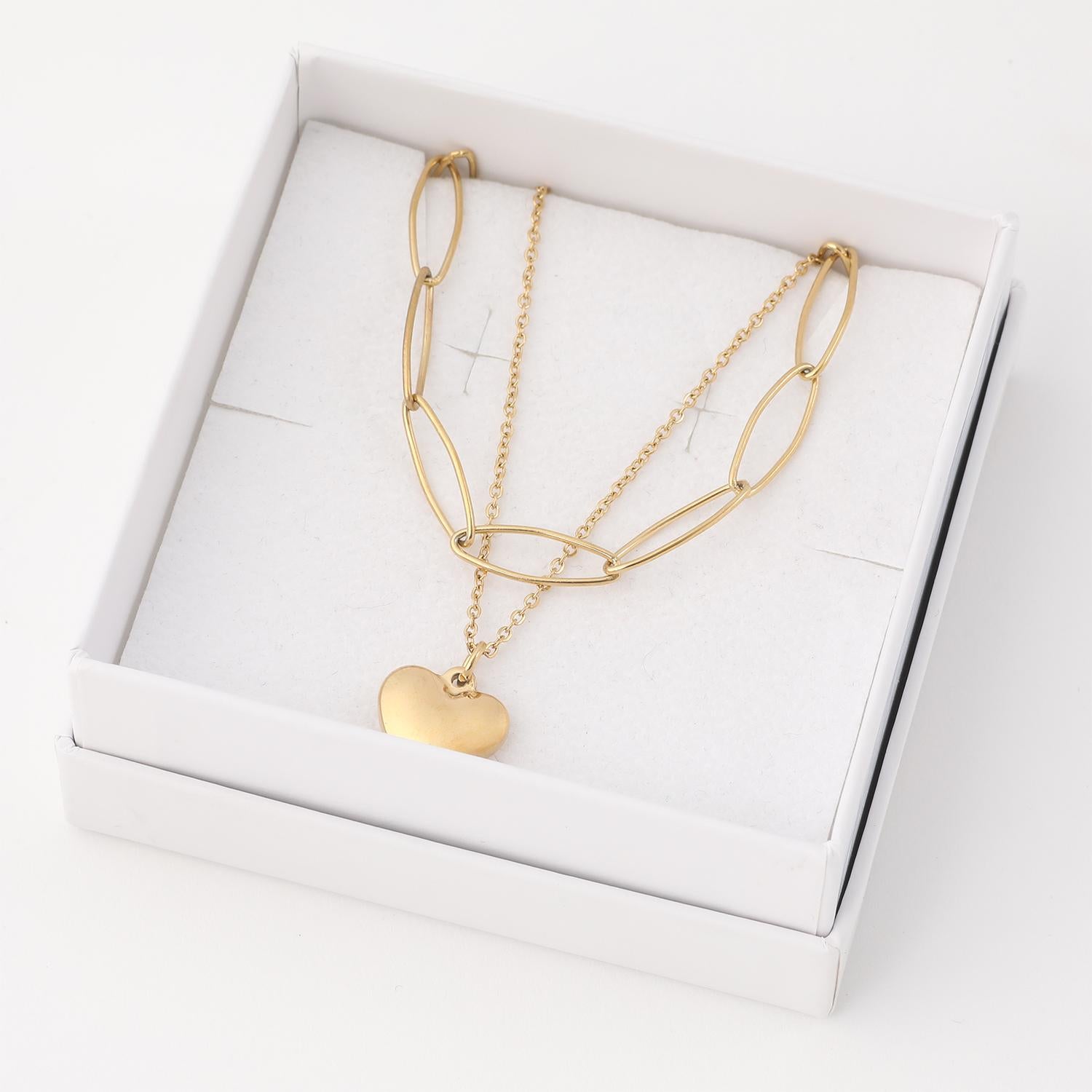 Collar Doble 19V69 Italia Dorado Mujer STNE206