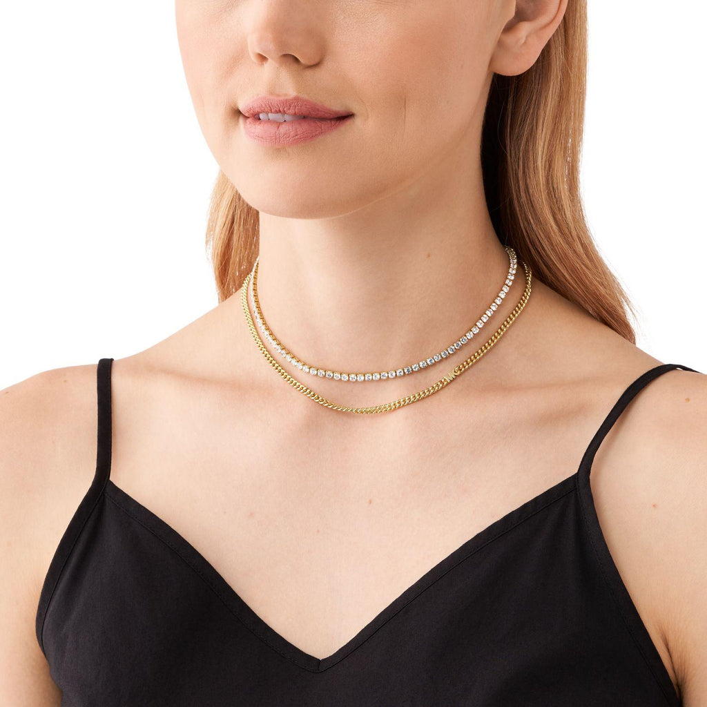Collar Doble Michael Kors Dorado Mujer