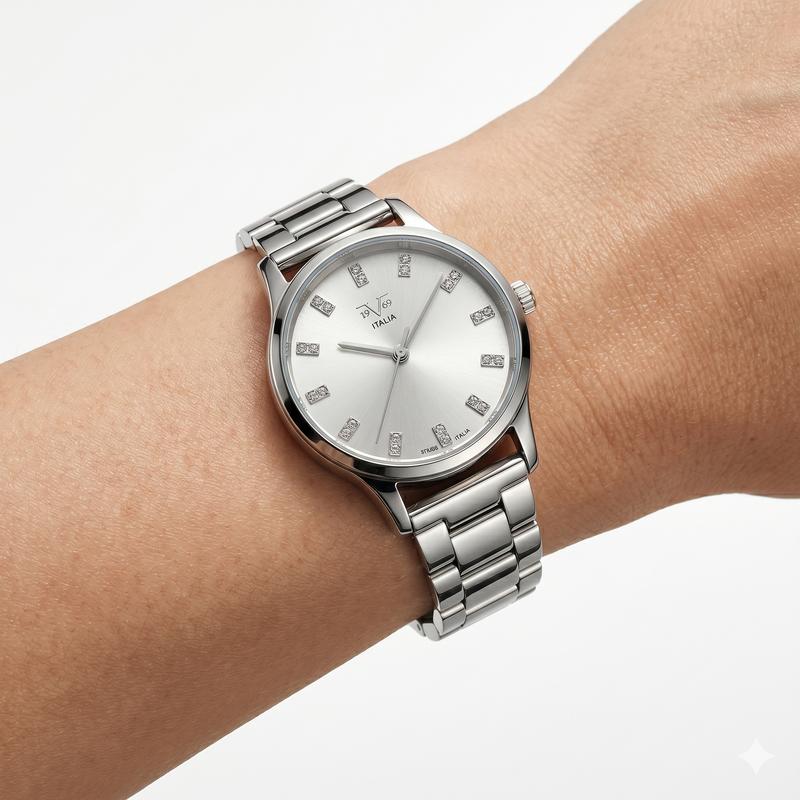 Reloj Análogo Femenino V1969 Plateado V1969-1000-213