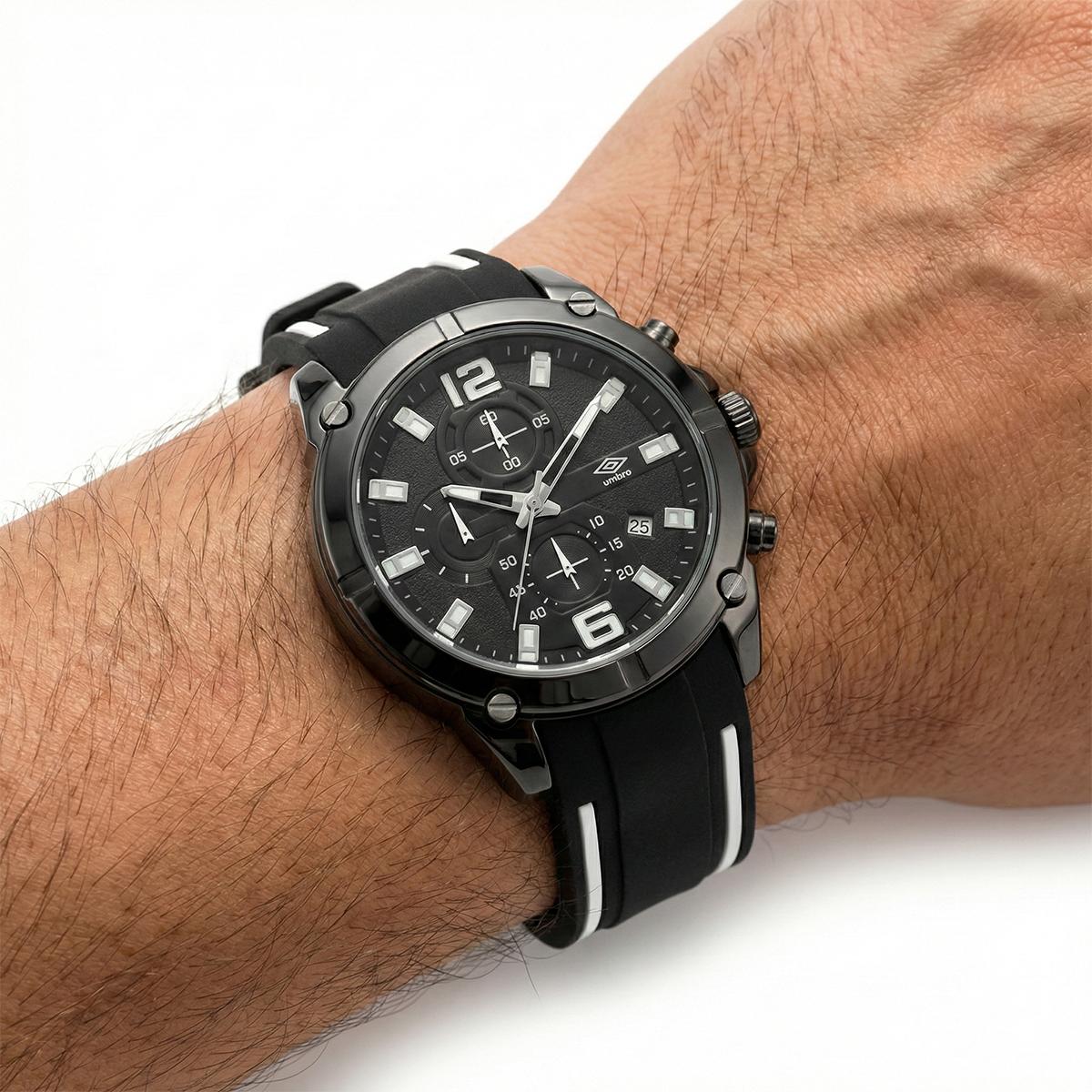 Reloj Análogo Hombre Umbro Plus Negro/ Blanco UMBP-1500-89