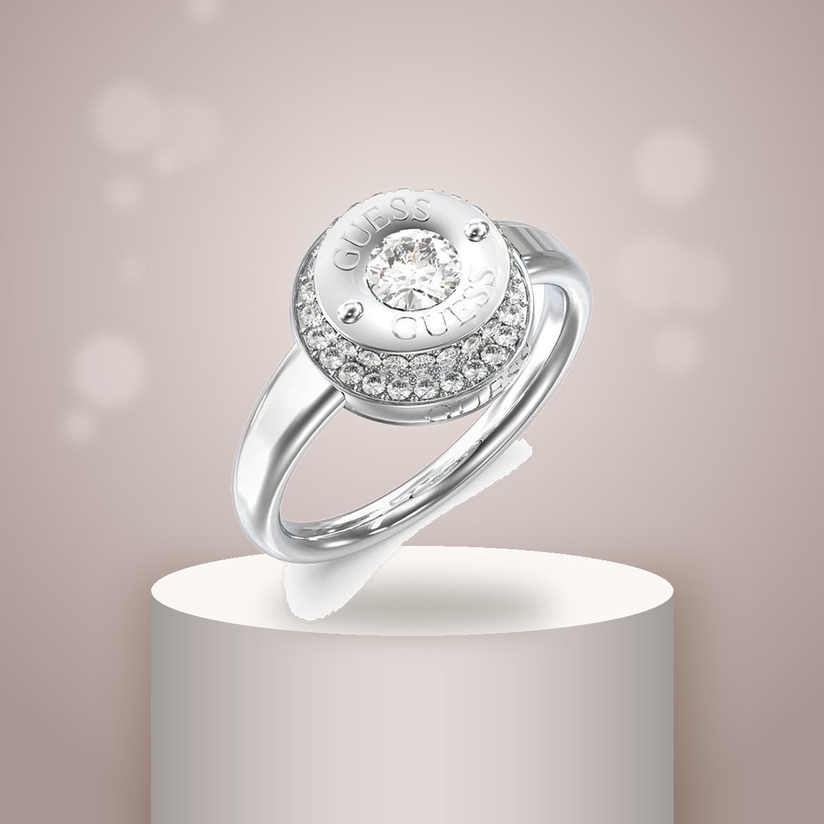 Anillo Mujer Guess Plateado Jubr05556Jwrh52