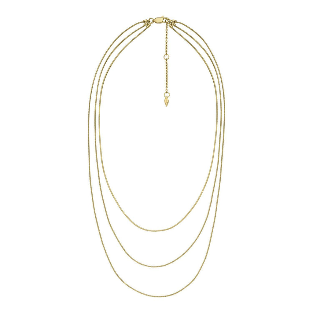 Collar Doble Fossil Dorado Mujer