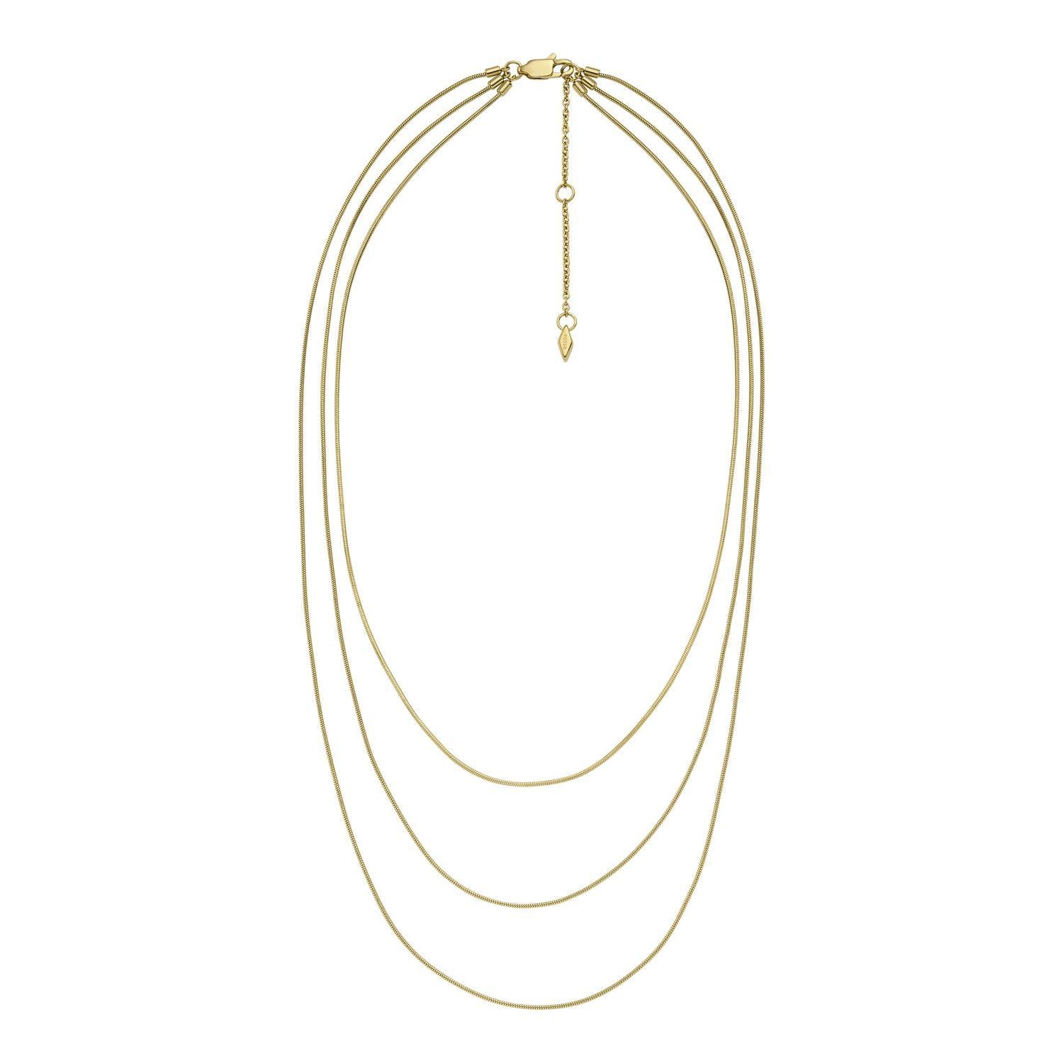 Collar Doble Fossil Dorado Mujer