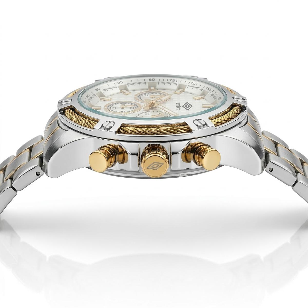 Reloj Análogo Hombre Umbro Plus Plateado/Dorado UMBP-1500-128