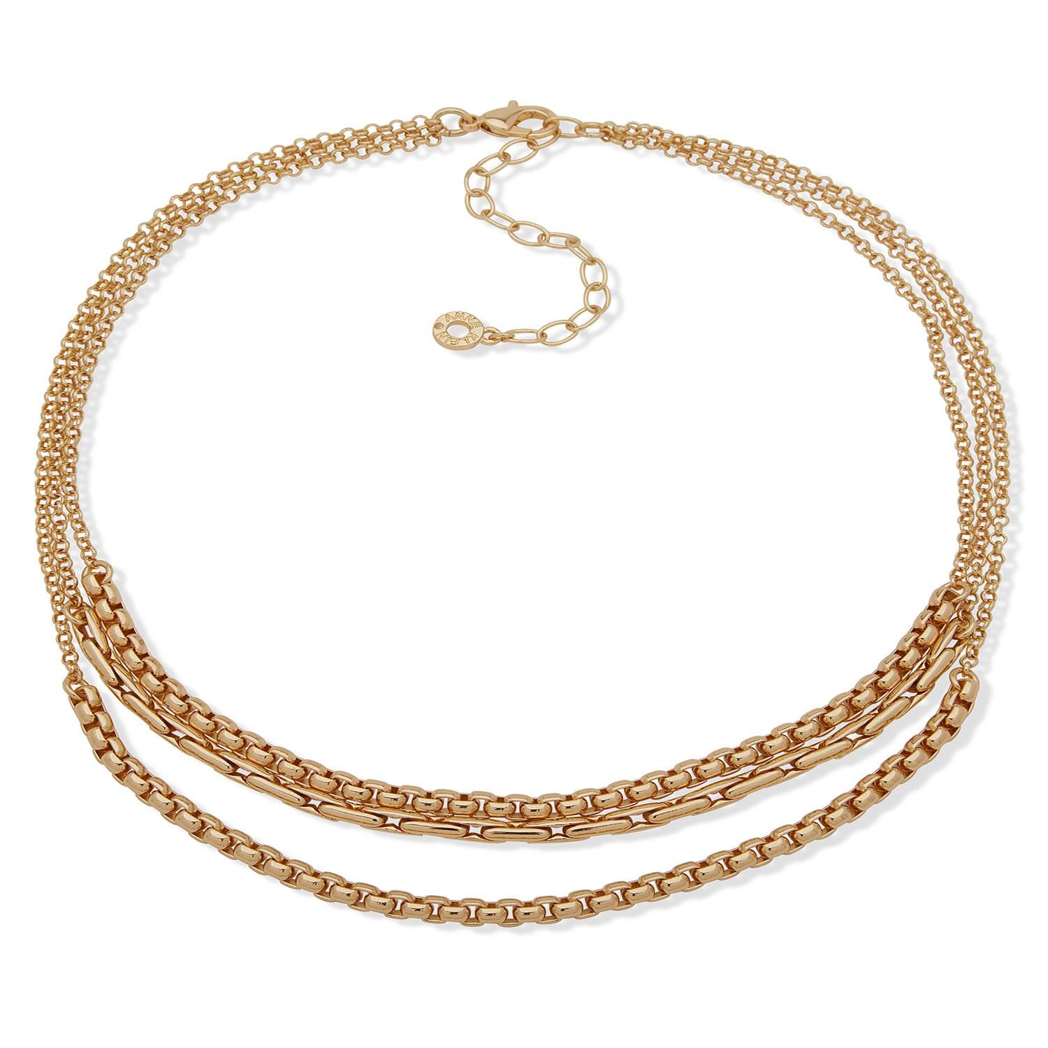 Collar Doble Anne Klein Dorado Mujer