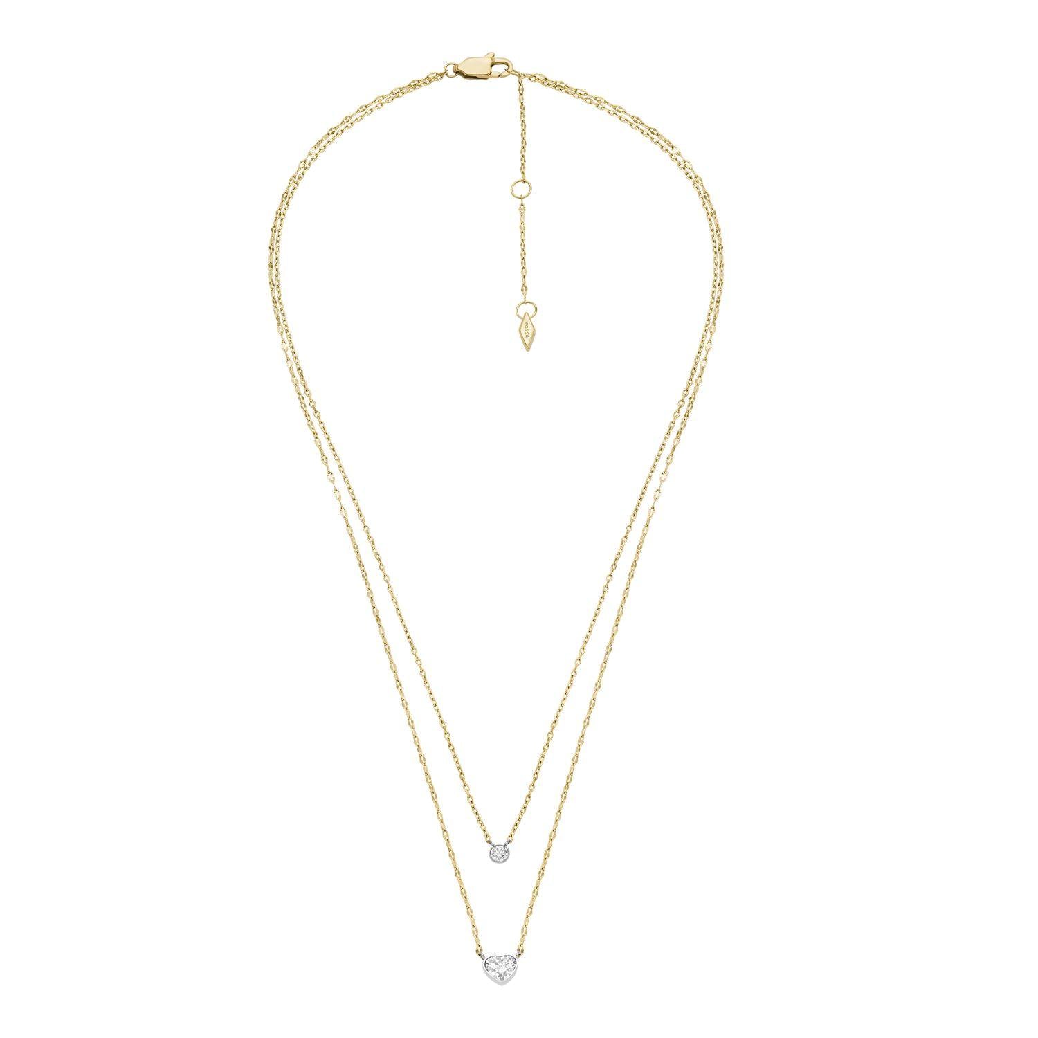 Collar Doble Fossil Dorado Mujer JF04357998