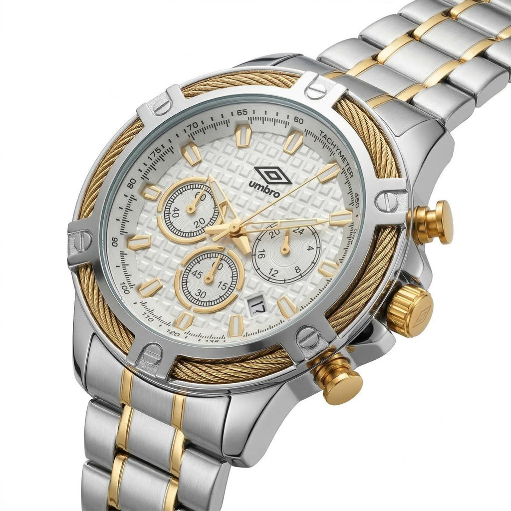 Reloj Análogo Hombre Umbro Plus Plateado/Dorado UMBP-1500-128