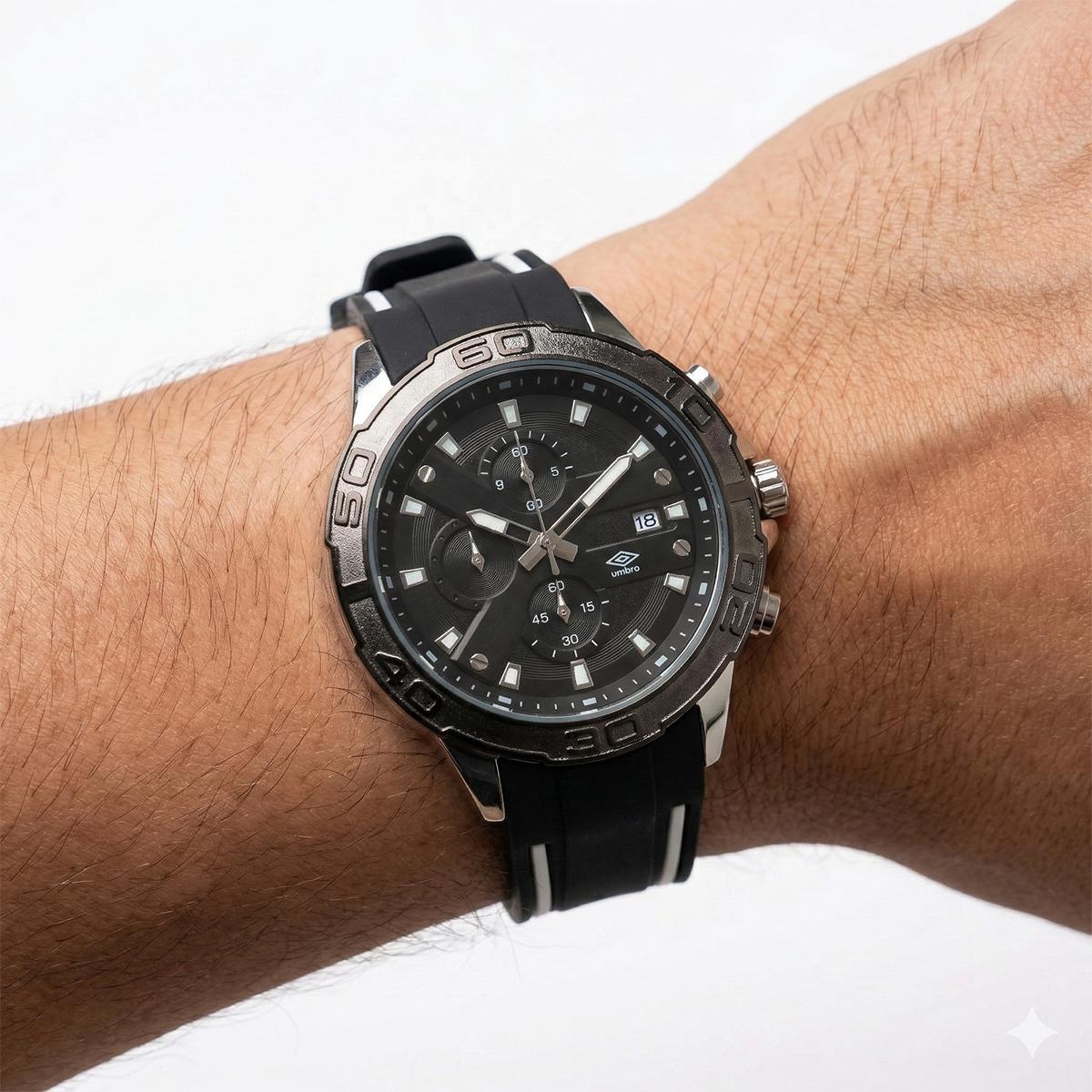 Reloj Análogo Hombre Umbro Plus Negro/Blanco UMBP-1500-108