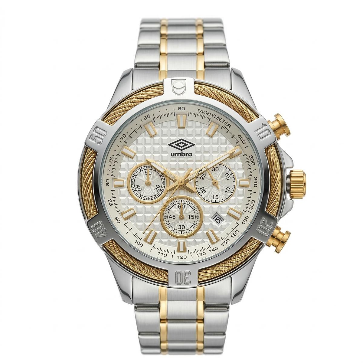Reloj Análogo Hombre Umbro Plus Plateado/Dorado UMBP-1500-128