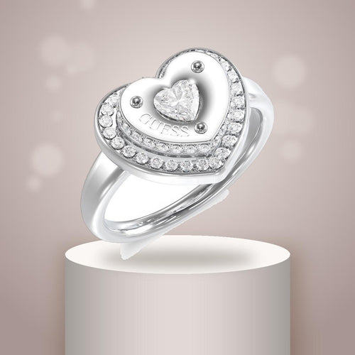 Anillo Mujer Guess Plateado Jubr05552Jwrh54