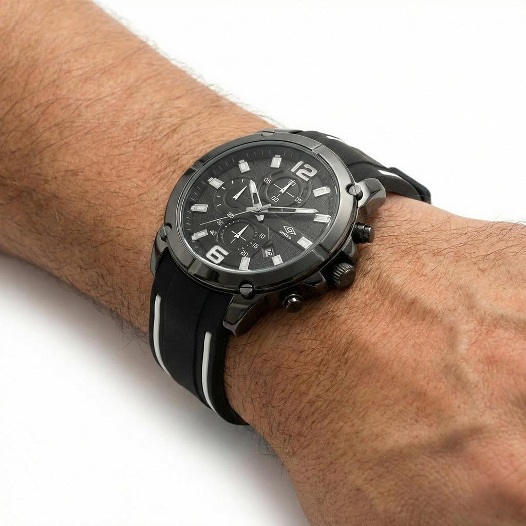 Reloj Análogo Hombre Umbro Plus Negro/ Blanco UMBP-1500-89