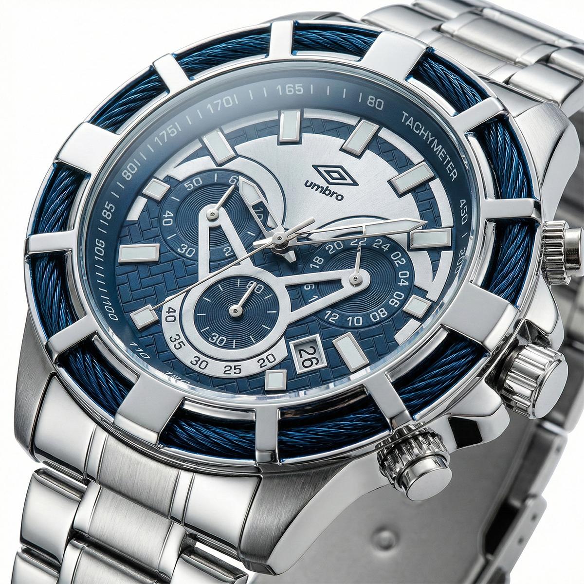 Reloj Análogo Hombre Umbro Plus Plateado UMBP-1500-69