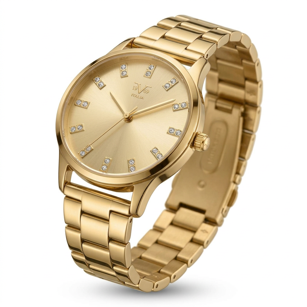 Reloj Análogo Femenino V1969 Dorado V1969-1000-217