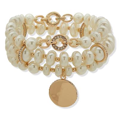 Pulsera Mujer Doble Anne Klein Tinsel Love Dorado
