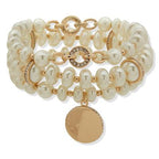 Pulsera Mujer Doble Anne Klein Tinsel Love Dorado