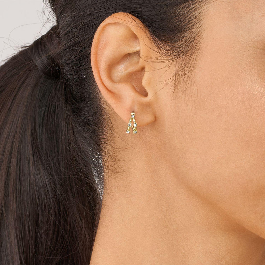 Aros Fossil Dorado Mujer