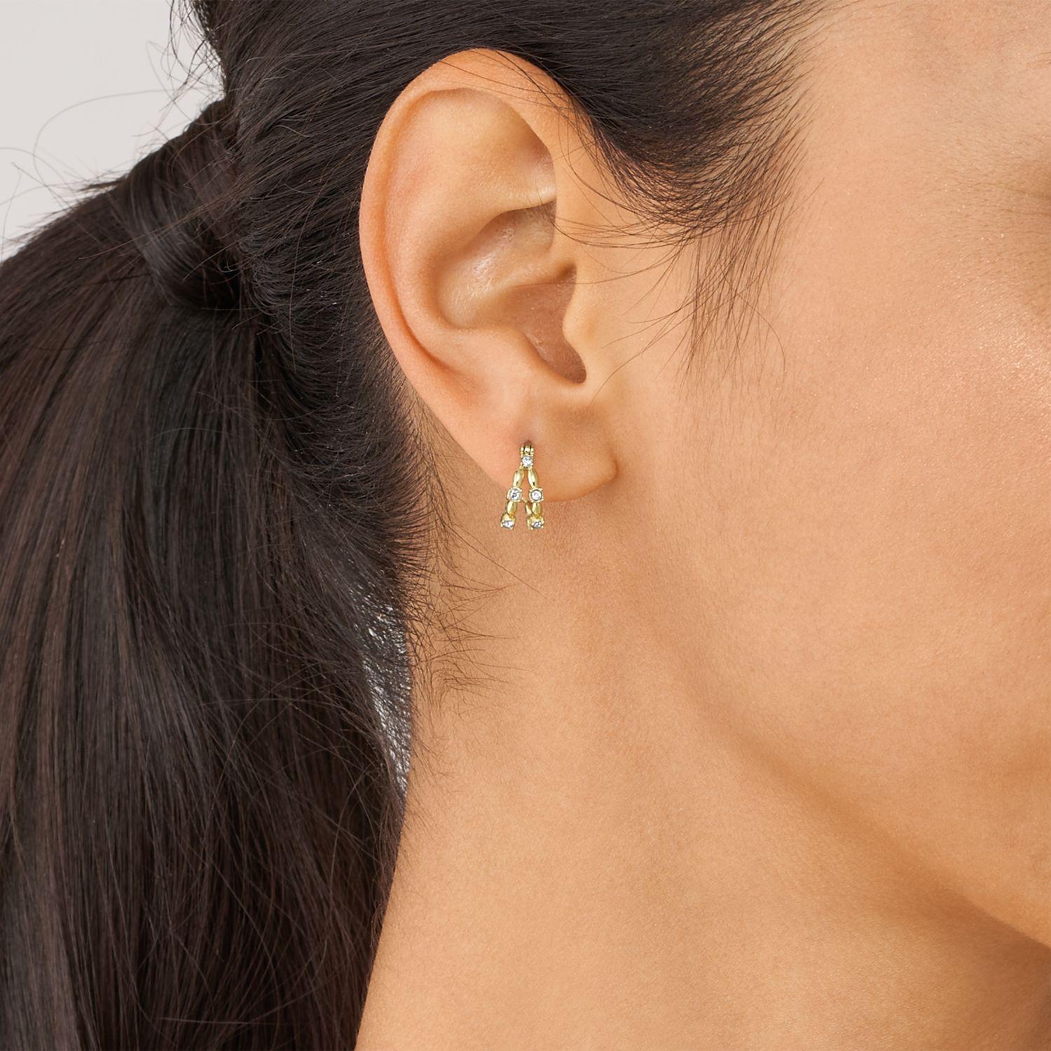 Aros Fossil Dorado Mujer