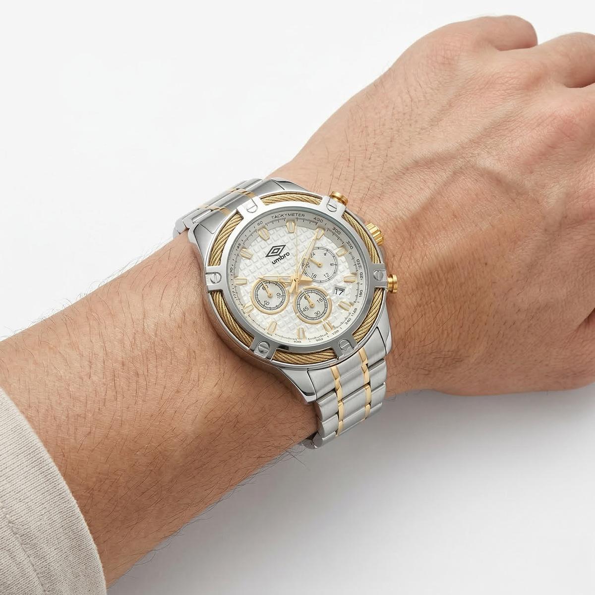 Reloj Análogo Hombre Umbro Plus Plateado/Dorado UMBP-1500-128