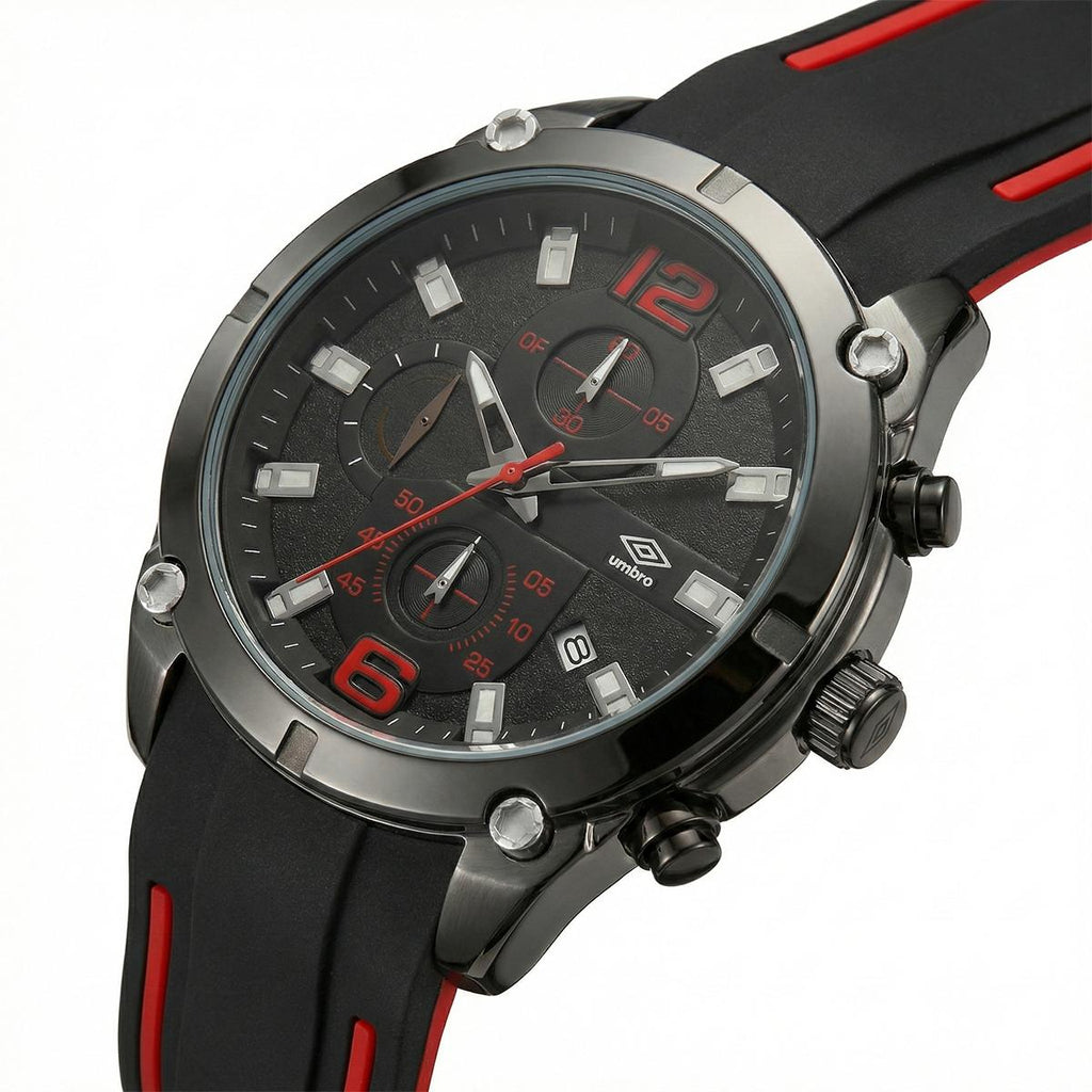 Reloj Análogo Hombre Umbro Plus Negro/Rojo UMBP-1500-90
