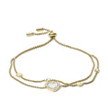 Pulsera Doble Fossil Dorado Mujer
