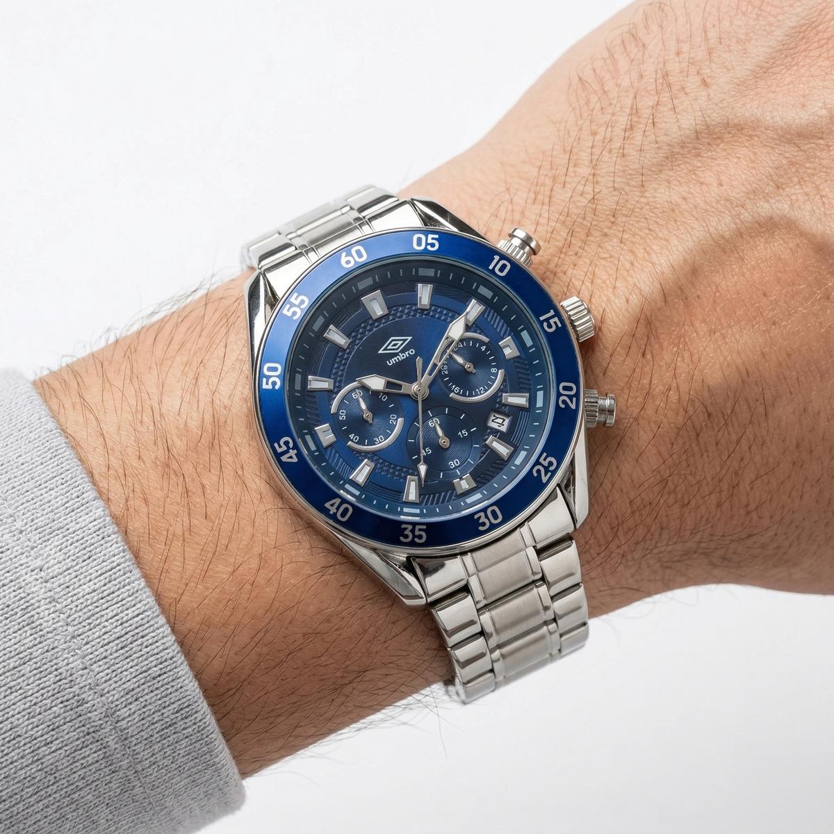 Reloj Análogo Hombre Umbro Plus Plateado UMBP-1500-180