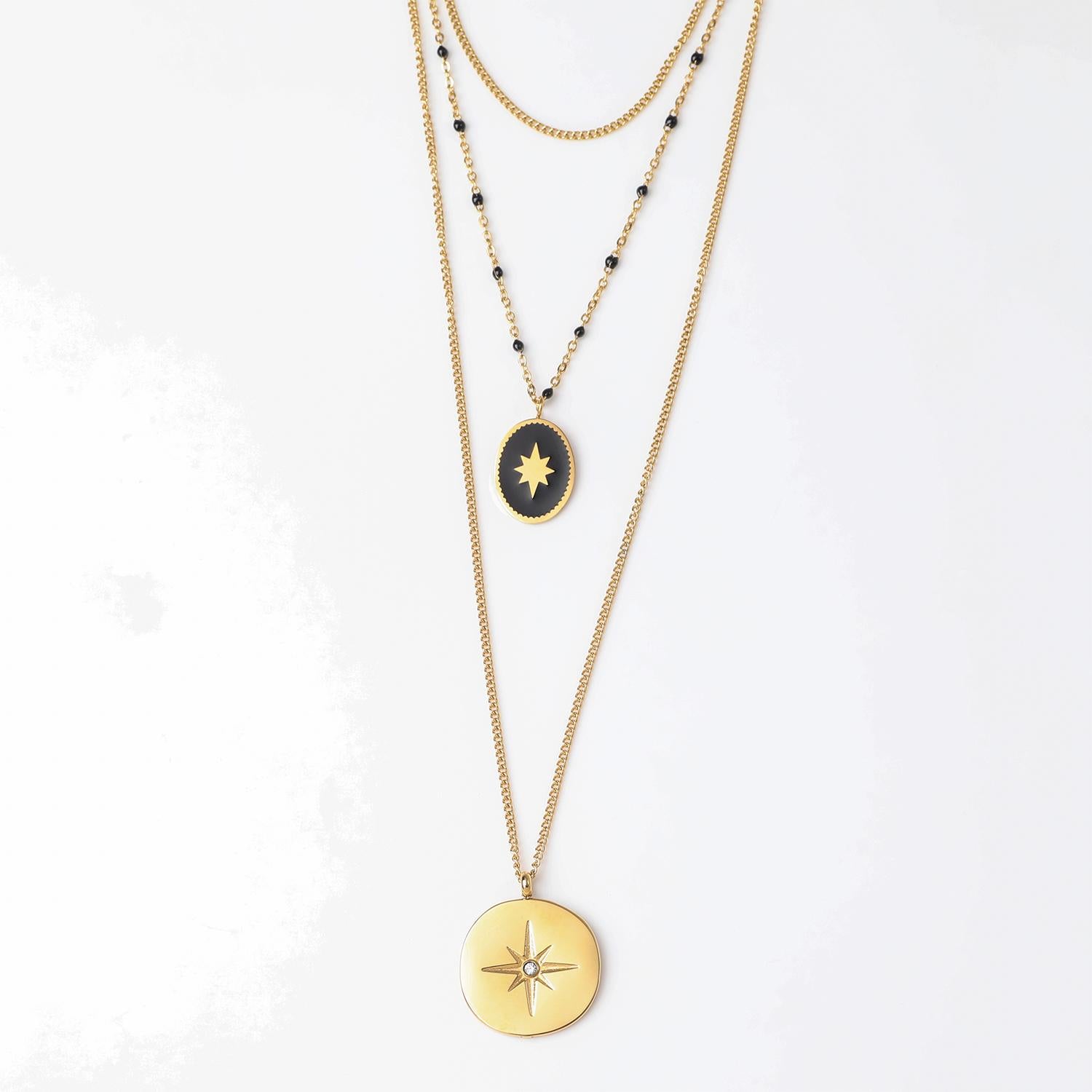 Collar Doble 19V69 Italia Dorado Mujer STNE580