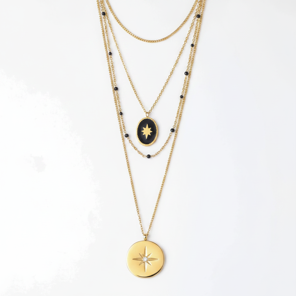 Collar Doble 19V69 Italia Dorado Mujer STNE580