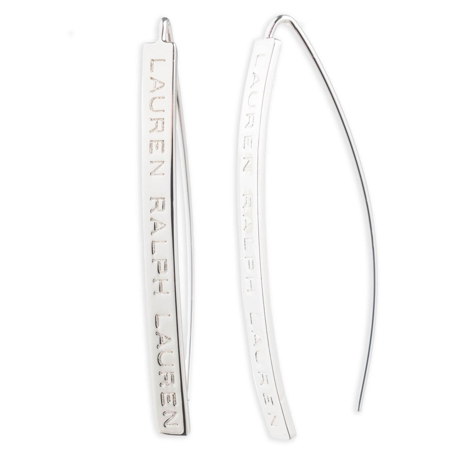 Aros Colgantes Ralph Lauren Plateado Mujer