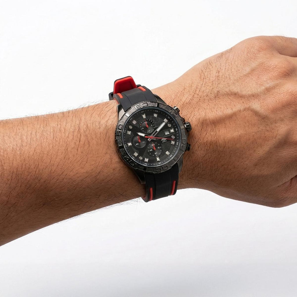 Reloj Análogo Hombre Umbro Plus Negro/Rojo UMBP-1500-107