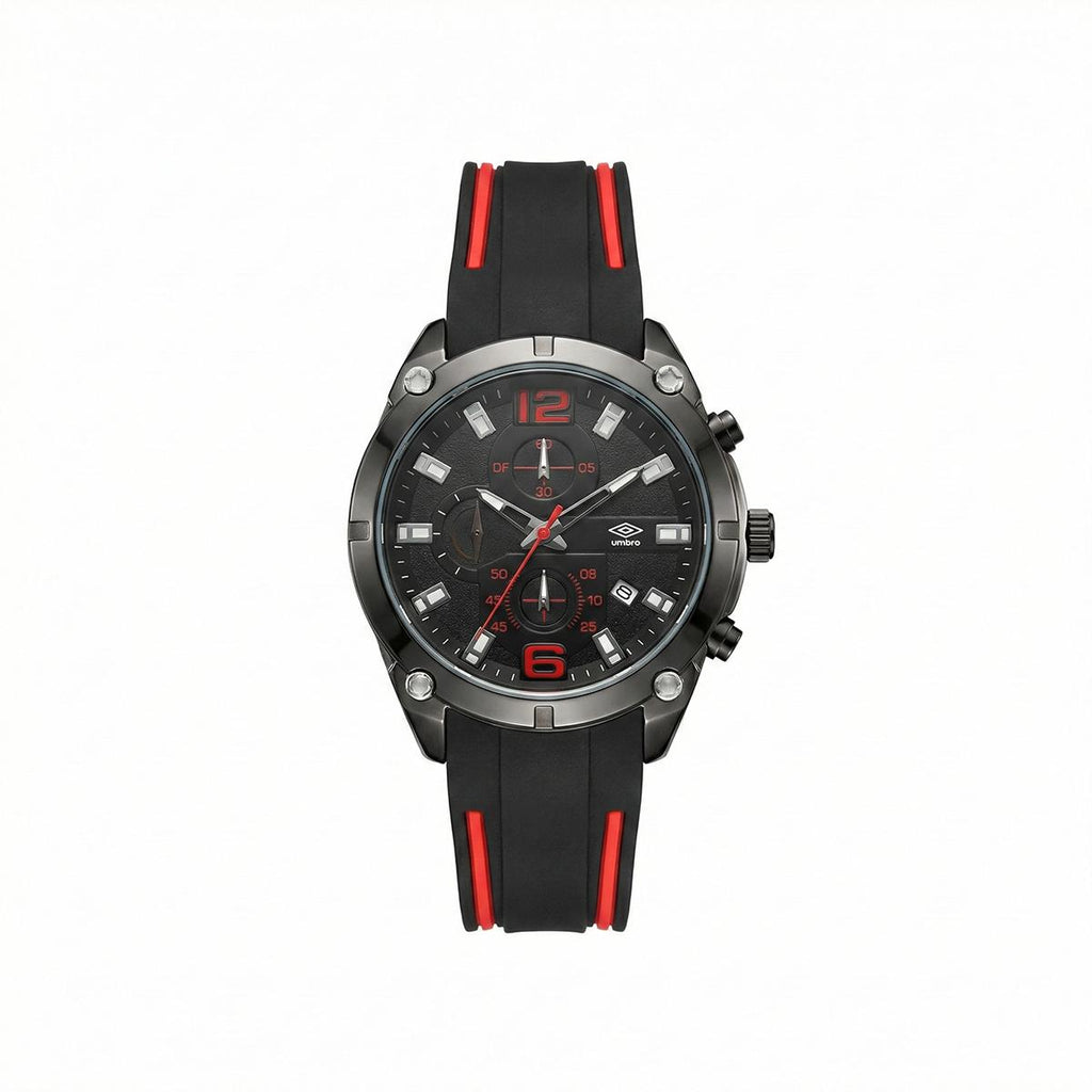Reloj Análogo Hombre Umbro Plus Negro/Rojo UMBP-1500-90