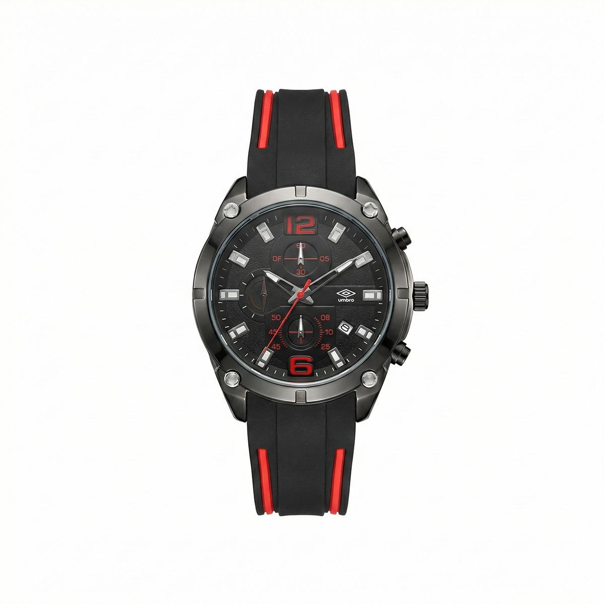 Reloj Análogo Hombre Umbro Plus Negro/Rojo UMBP-1500-90