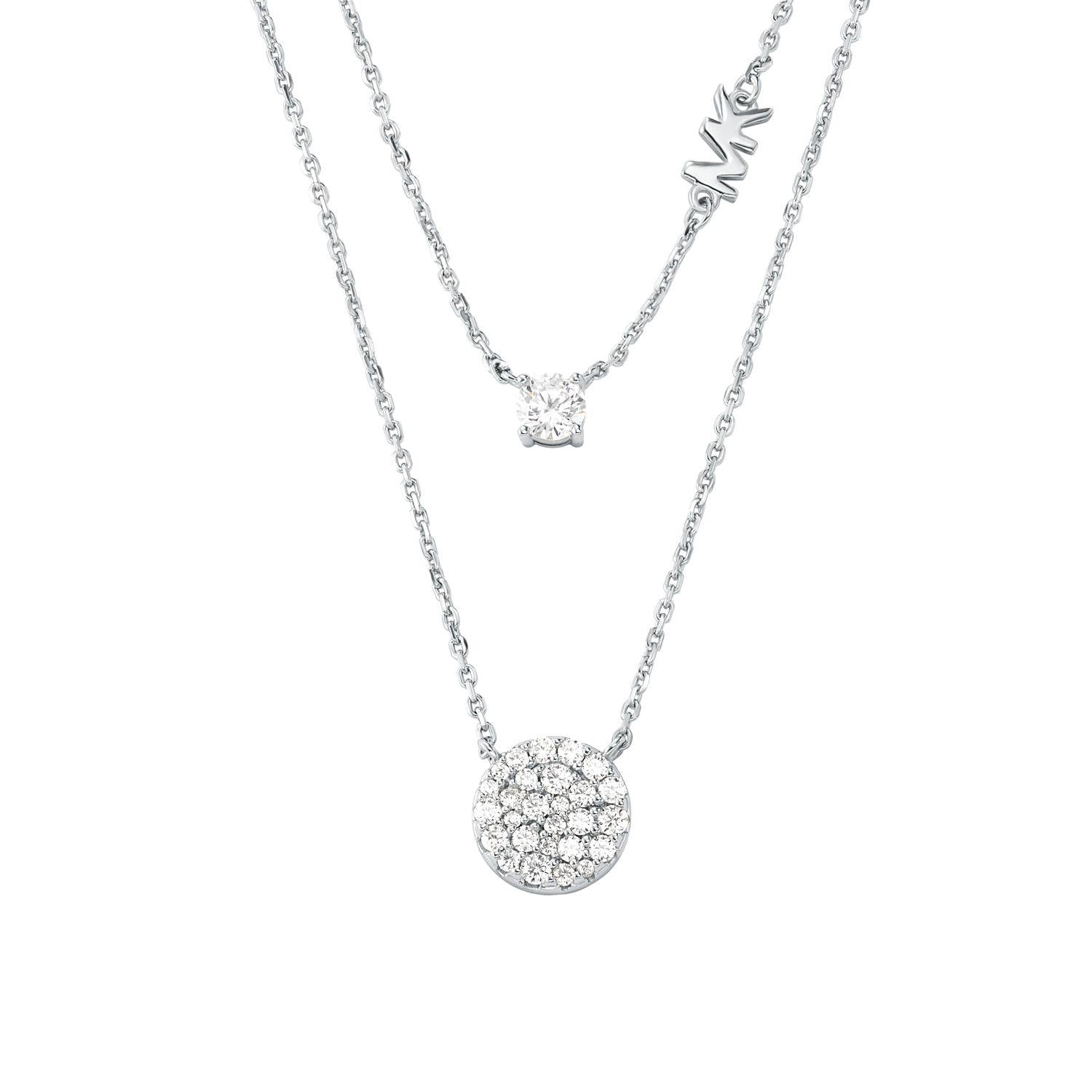 Collar Doble Michael Kors Plateado Mujer