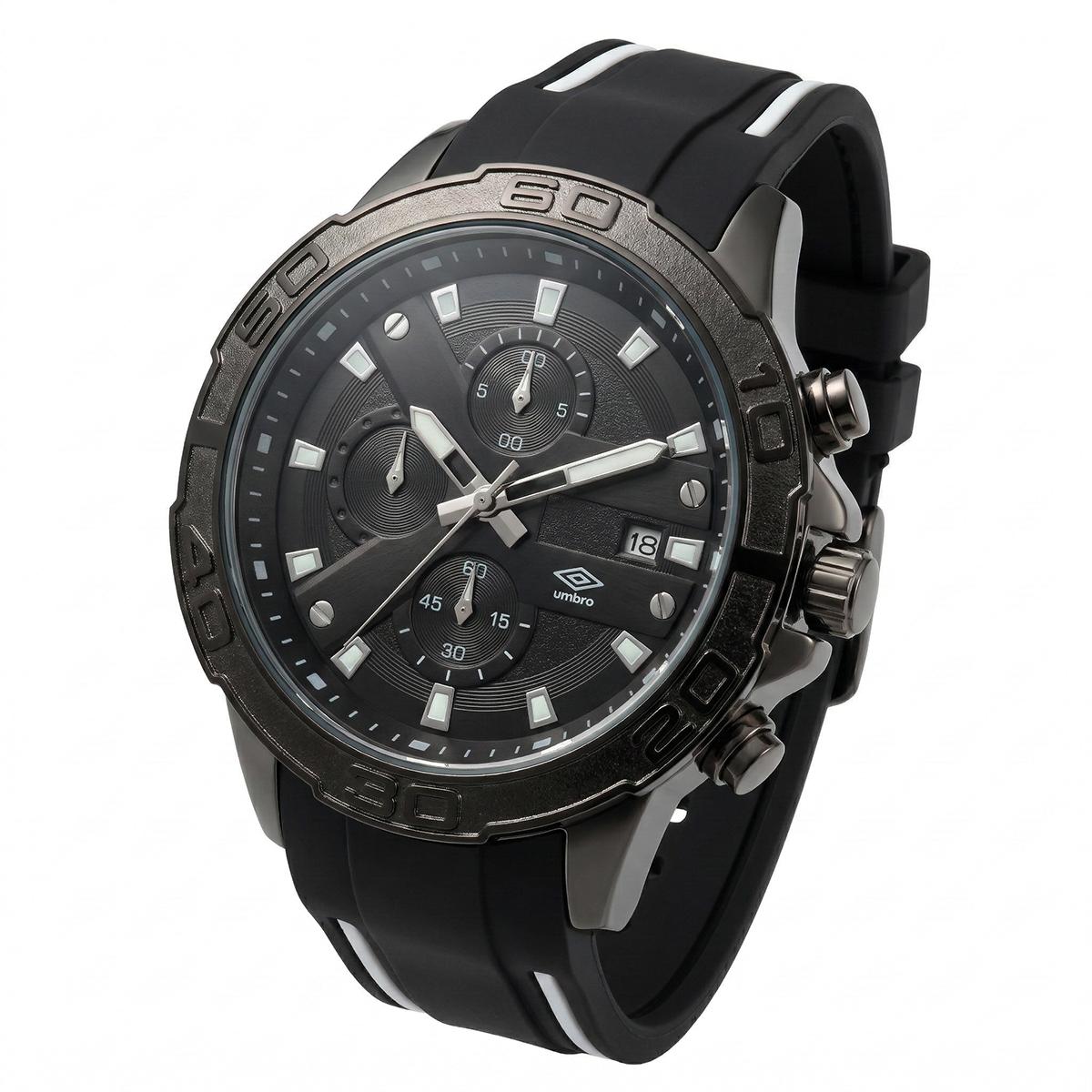 Reloj Análogo Hombre Umbro Plus Negro/Blanco UMBP-1500-108