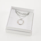 Collar Doble 19V69 Italia Plateado Mujer