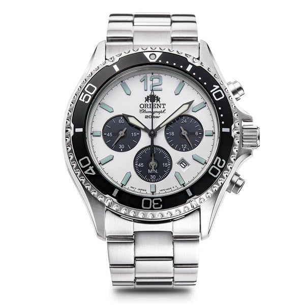 Reloj  Cronógrafo  Hombre Orient Plateado RA-TX0203S
