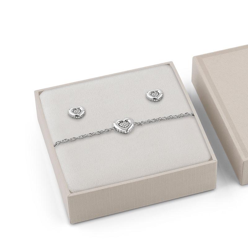 Set Collar Y Aros Mujer Guess Plateado