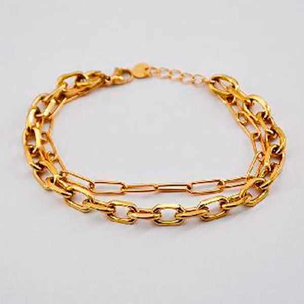 Pulsera Doble  19v69 Dorado Mujer STB206