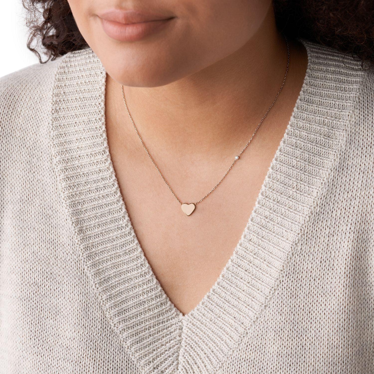 Collar Fossil Oro Rosa Mujer