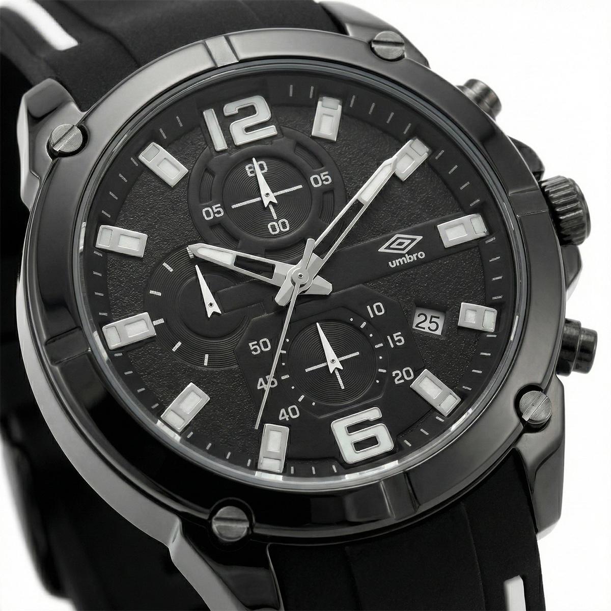 Reloj Análogo Hombre Umbro Plus Negro/ Blanco UMBP-1500-89