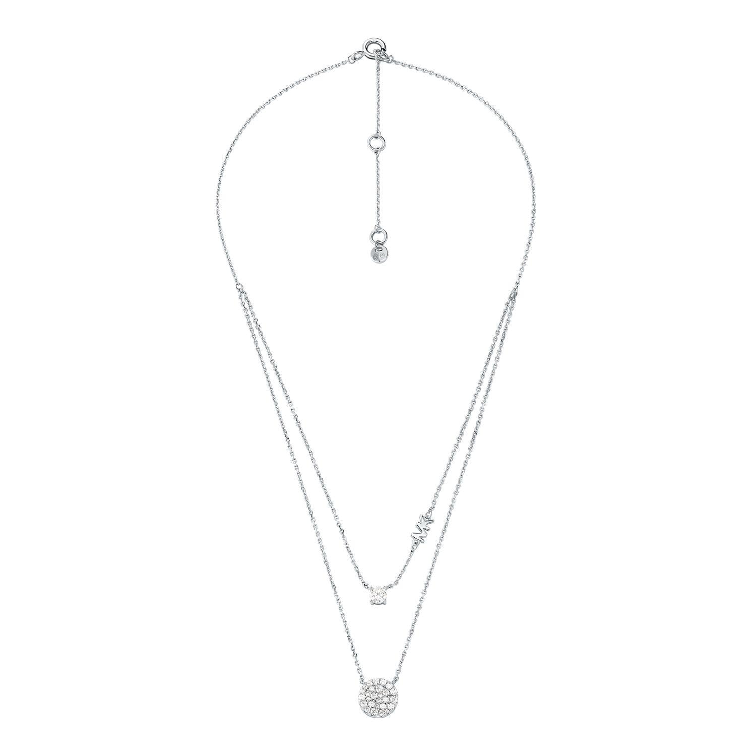 Collar Doble Michael Kors Plateado Mujer