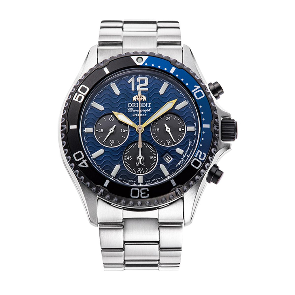 Reloj  Cronógrafo  Hombre Orient Plateado RA-TX0208L