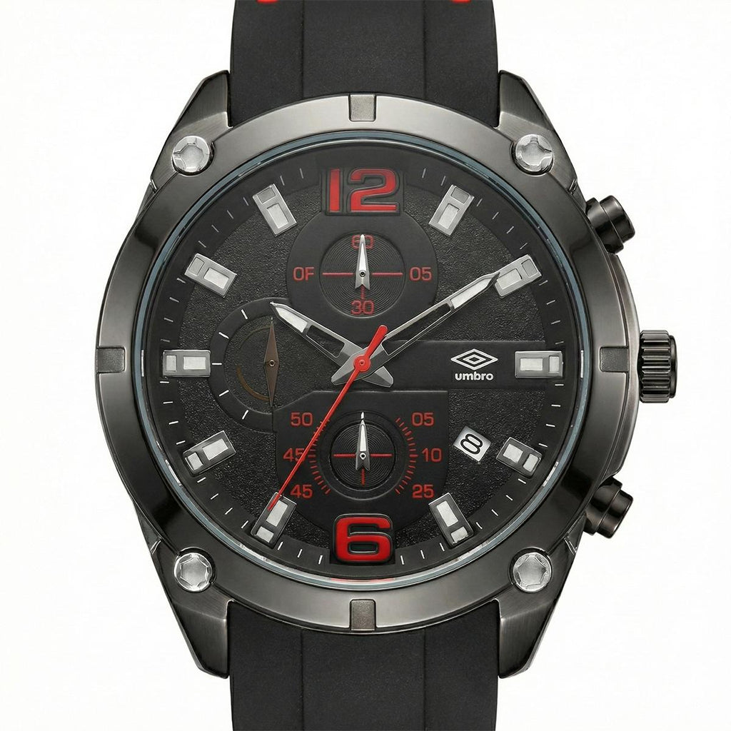 Reloj Análogo Hombre Umbro Plus Negro/Rojo UMBP-1500-90