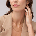 Collar Doble Fossil Dorado Mujer