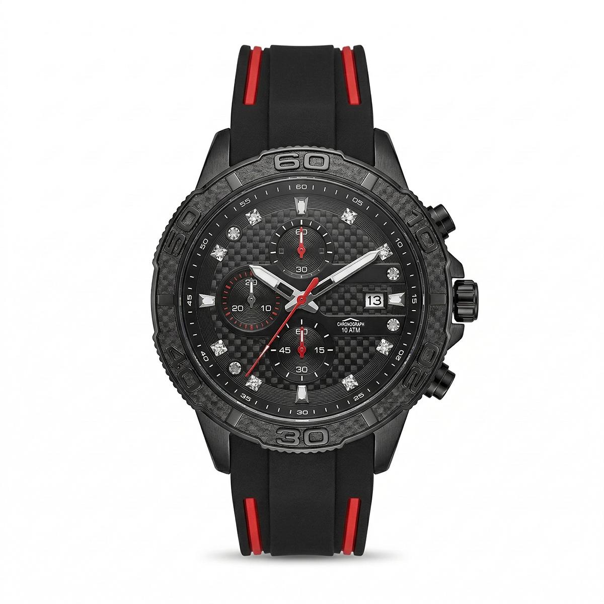 Reloj Análogo Hombre Umbro Plus Negro/Rojo UMBP-1500-107